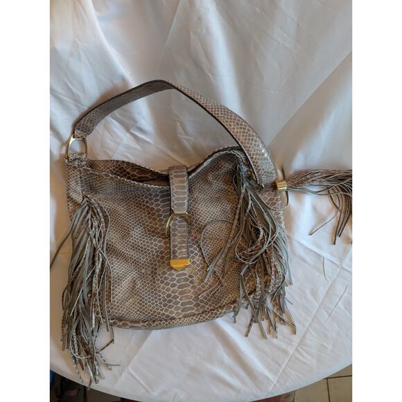 G.I.L.I Handbags - Gili Leather Hobo Bag with Fringe Shoulder Boho Large Mobwife